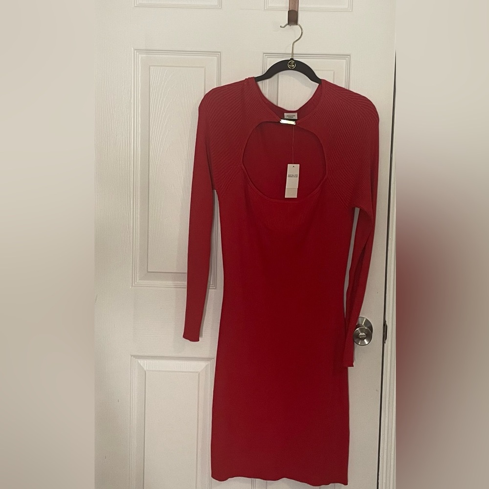 Abercrombie & Fitch Red Knit Sweater Dress